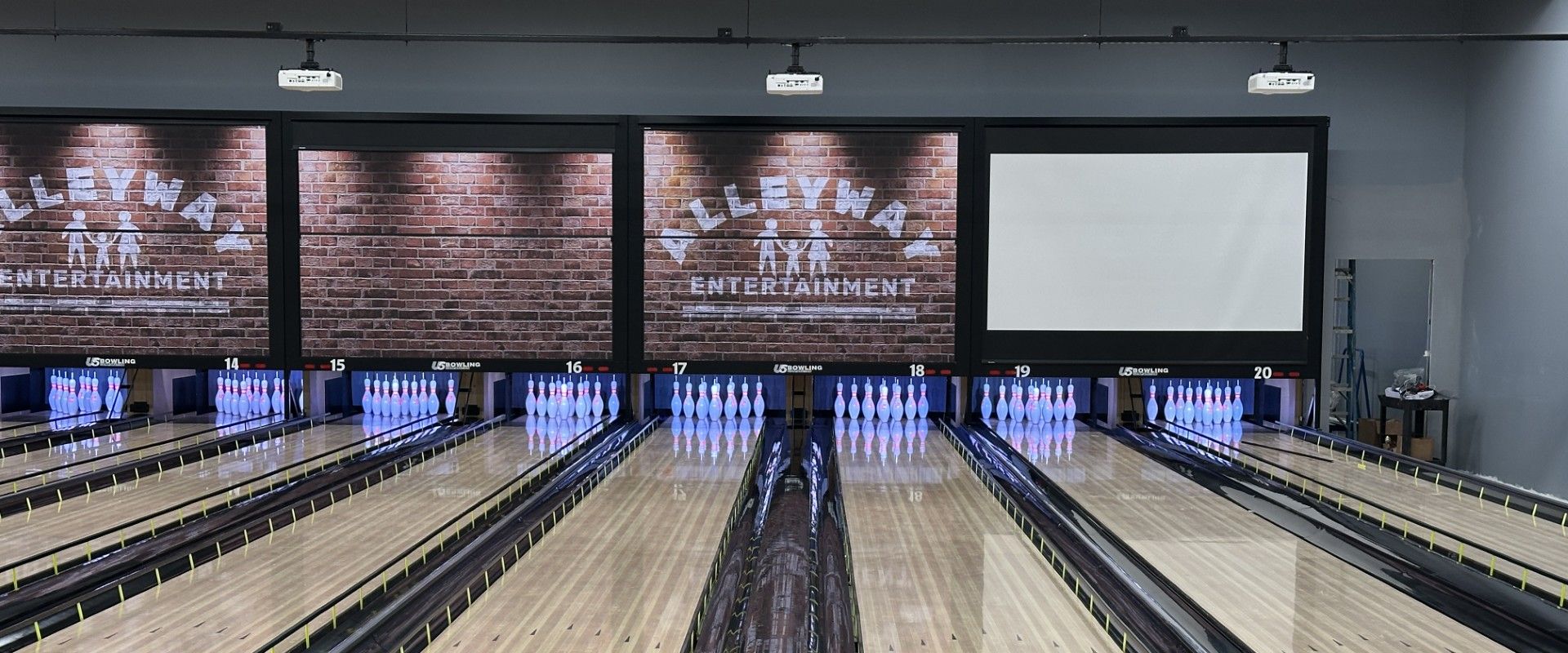 Bowling lanes at Alleyway Entertainment
