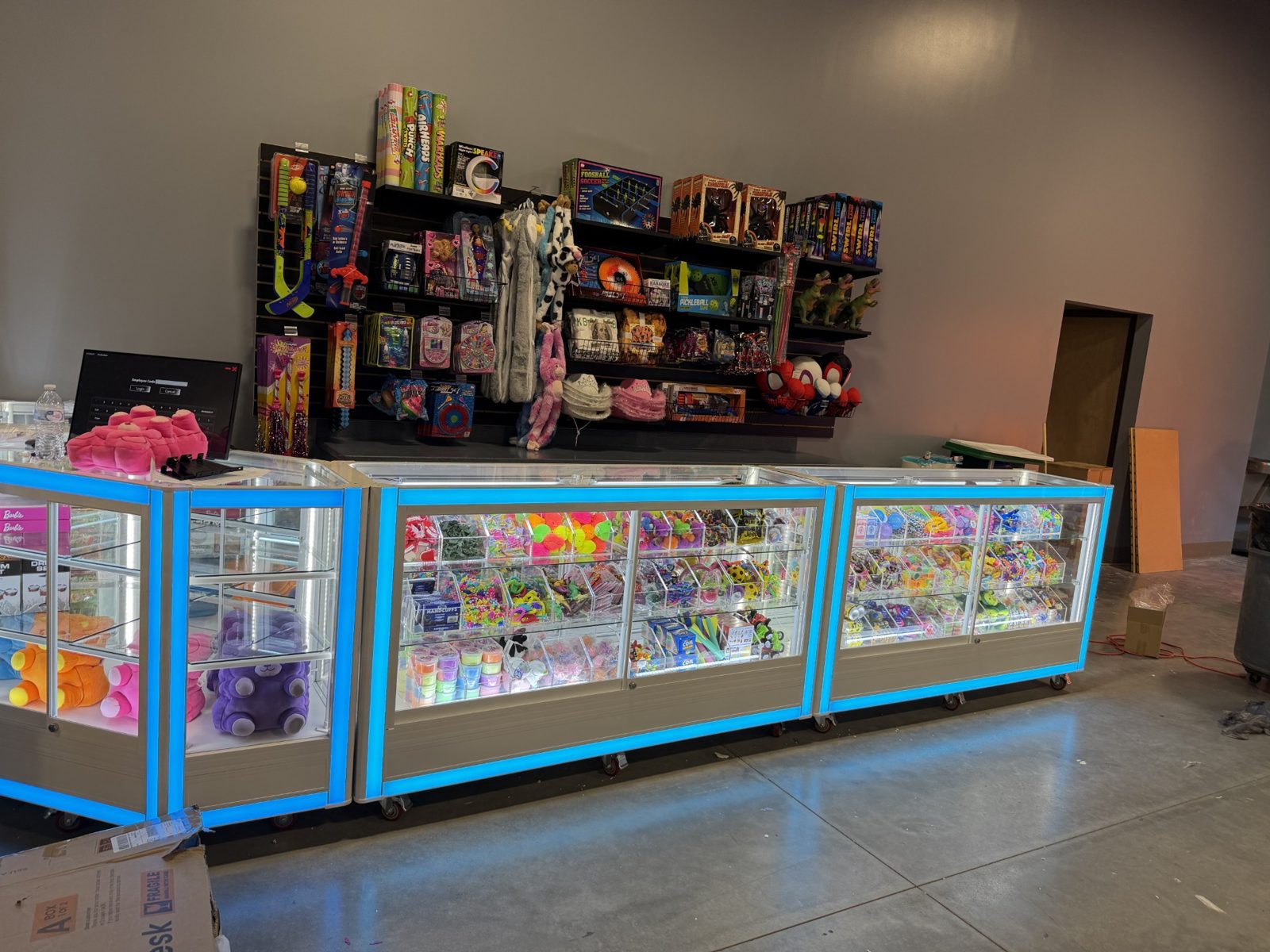 Arcade redemption prize counter at Alleyway Entertainment