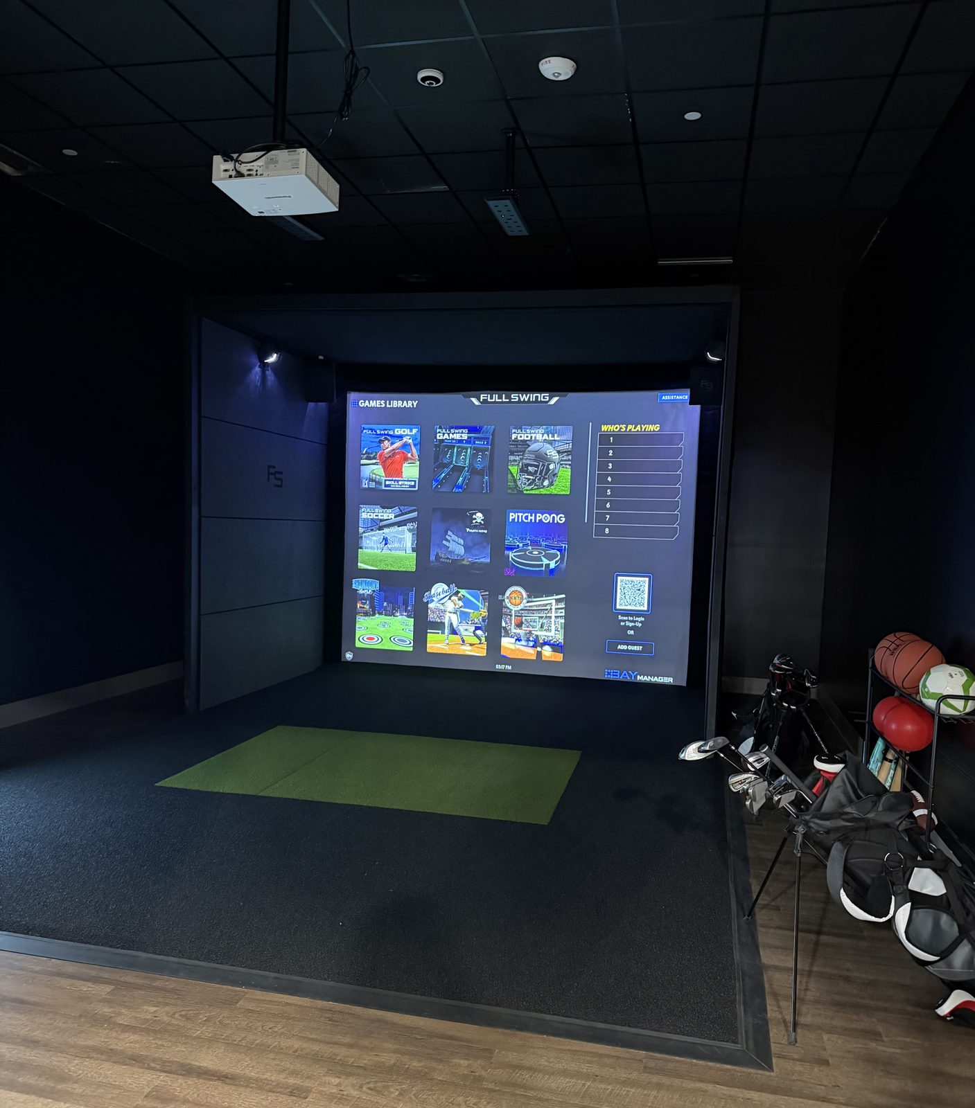 Full Swing sports simulator at Alleyway Entertainment